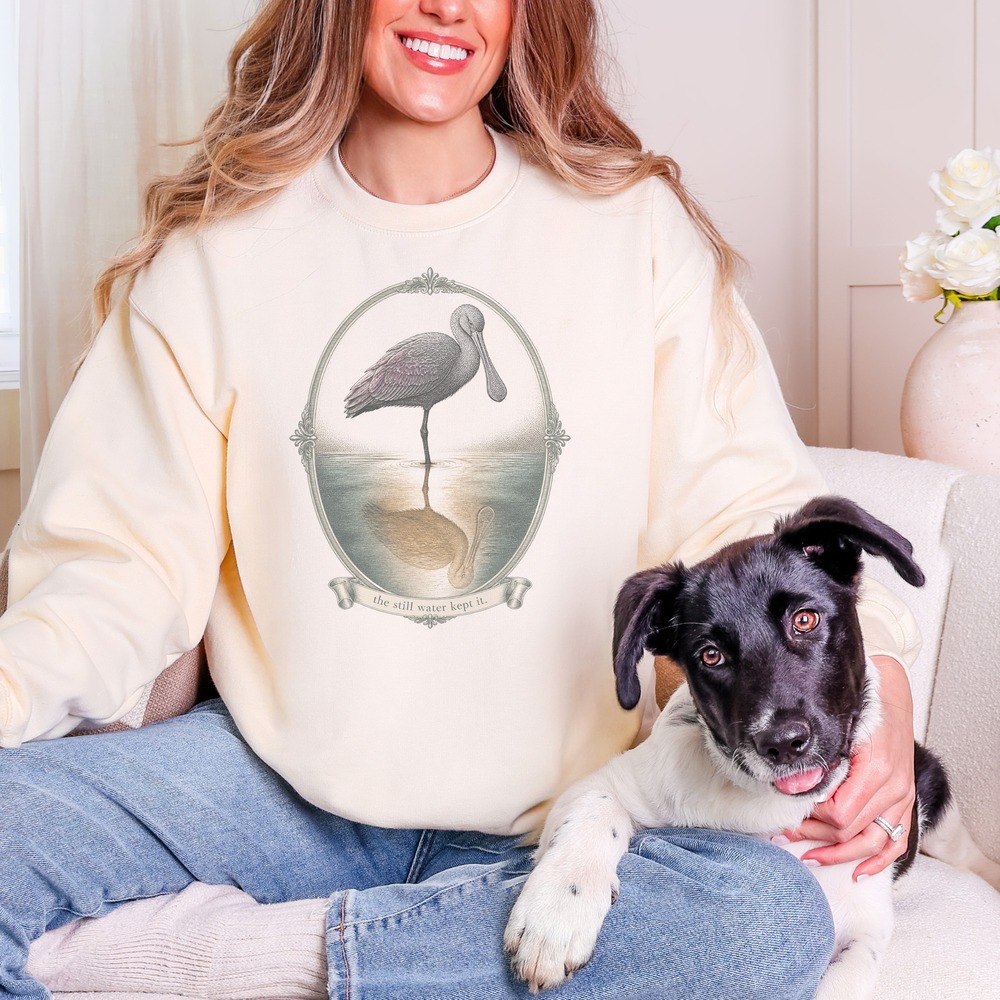 The Still Water Kept It Pelican in Oval Frame Sweatshirt